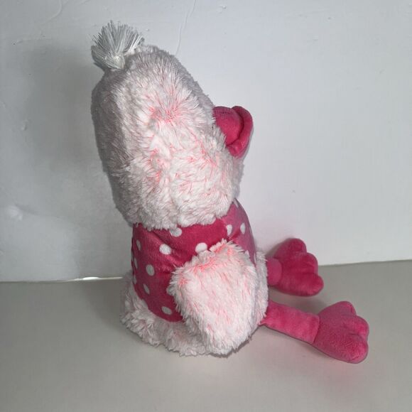 Gitzy Pink Duck Plush Stuffed Animal Baby Toy White Polka Dots Rattle Duckie 13” - Picture 4 of 8